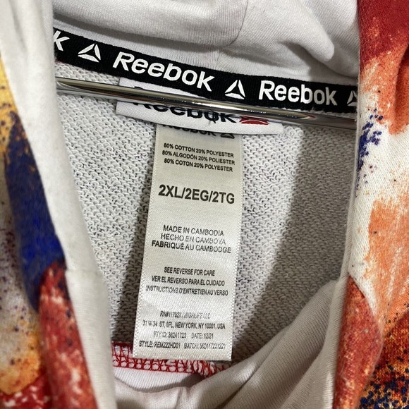 REEBOK Hoodie Unisex Size 2XL Rainbow Pullover Short Sleeve - Picture 8 of 9